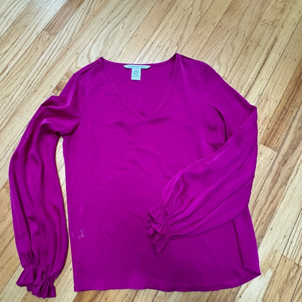 DVF silk long sleeve blouse
